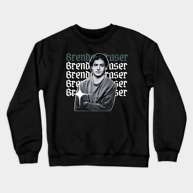 Brendan fraser x 90s retro Crewneck Sweatshirt by KawaKiwi